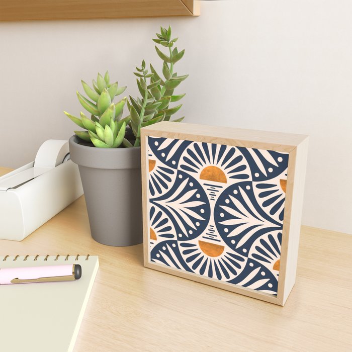 Art Deco Sunset and Leaves Mini Art Print Gallery Image 2