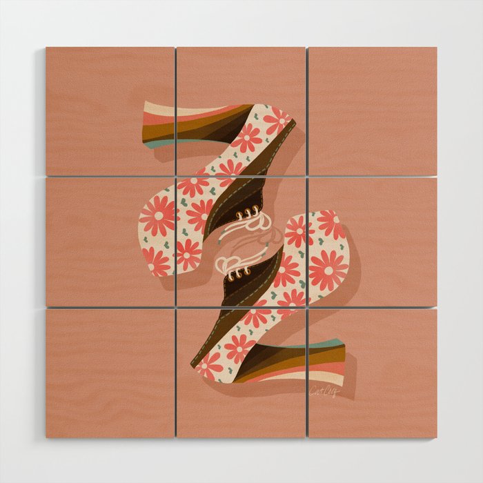 Disco Platforms - Blush & White Wood Wall Art Gallery Image 1