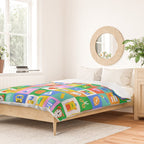 Colorful back to school geometric mosaic pattern Duvet Cover Gallery Image 2