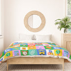 Colorful back to school geometric mosaic pattern Duvet Cover Gallery Image 3