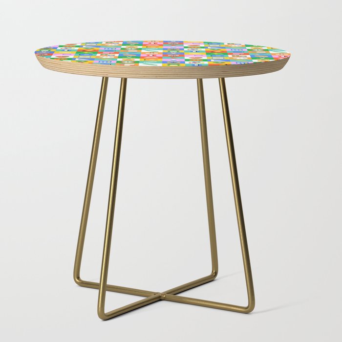 Colorful back to school geometric mosaic pattern Side Table Gallery Image 1