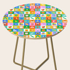 Colorful back to school geometric mosaic pattern Side Table Gallery Image 2