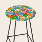 Colorful back to school geometric mosaic pattern Stool Gallery Image 2