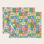 Colorful back to school geometric mosaic pattern Placemat Gallery Image 1