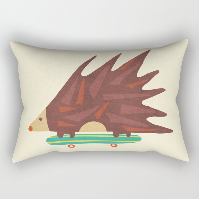 Hedgehog in hair raising speed Rectangular Pillow Gallery Image 2