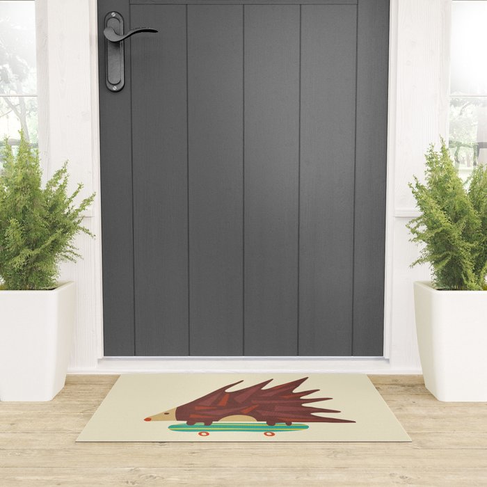 Hedgehog in hair raising speed Welcome Mat Gallery Image 3