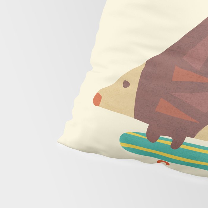 Hedgehog in hair raising speed Pillow Sham Gallery Image 4