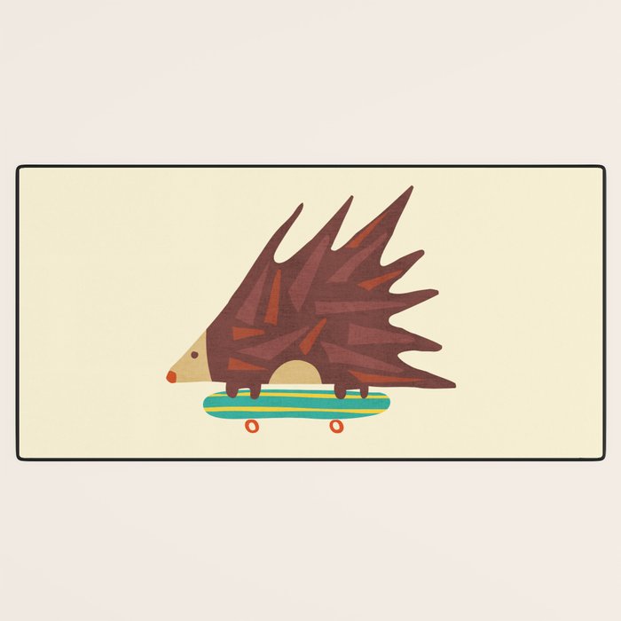Hedgehog in hair raising speed Desk Mat Gallery Image 3