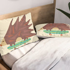 Hedgehog in hair raising speed Pillow Sham Gallery Image 2