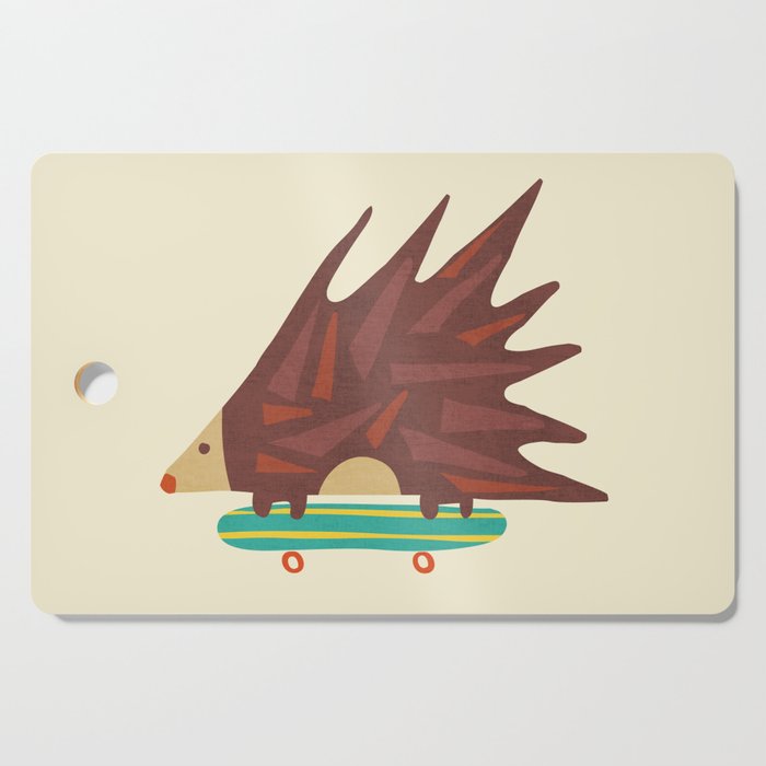 Hedgehog in hair raising speed Cutting Board Gallery Image 1