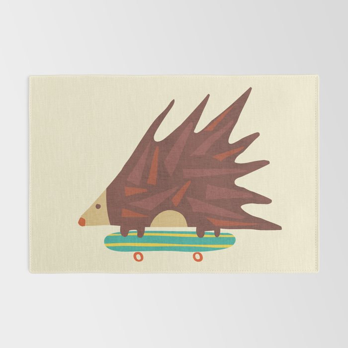 Hedgehog in hair raising speed Rug Gallery Image 2