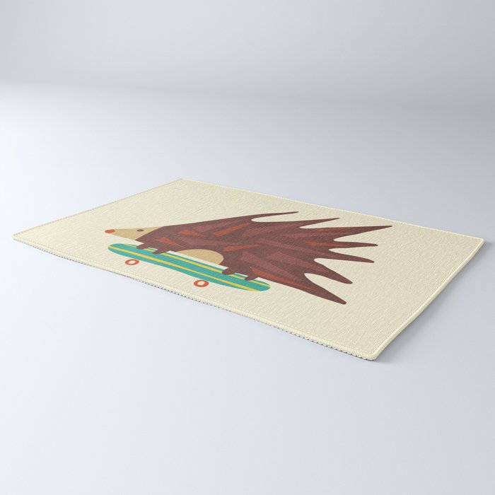 Hedgehog in hair raising speed Rug Gallery Image 3