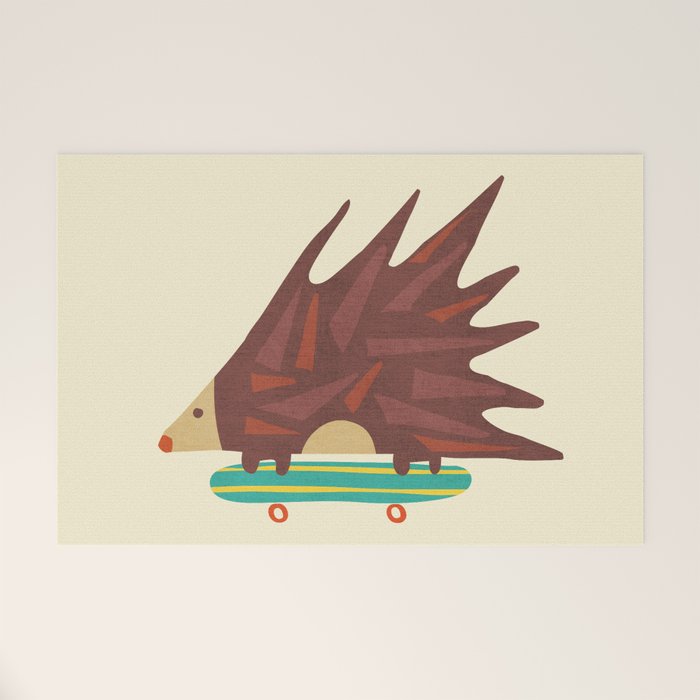 Hedgehog in hair raising speed Welcome Mat Gallery Image 1