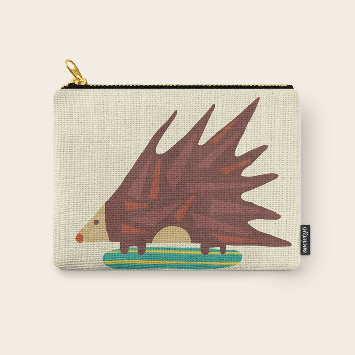 Hedgehog in hair raising speed Carry All Pouch Gallery Image 1