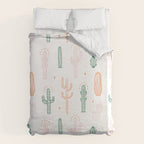 Retro hand drawn cactus plant pattern Duvet Cover Gallery Image 6