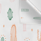 Retro hand drawn cactus plant pattern Wall Tapestry Gallery Image 3
