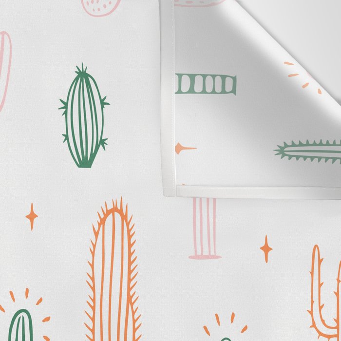 Retro hand drawn cactus plant pattern Wall Tapestry Gallery Image 3