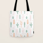 Retro hand drawn cactus plant pattern Tote Bag Gallery Image 1