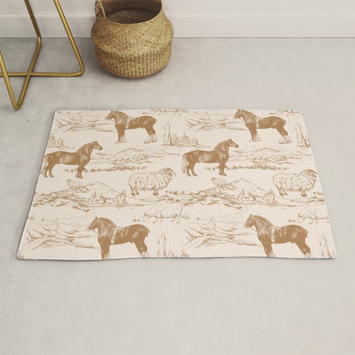 Clydesdale Horses in The Scottish Landscape  Rug Gallery Image 1