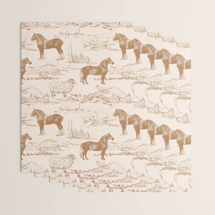 Clydesdale Horses in The Scottish Landscape  Wrapping Paper Gallery Image 3