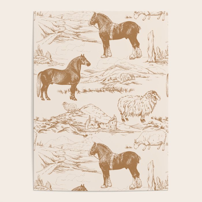 Clydesdale Horses in The Scottish Landscape  Poster Gallery Image 4