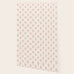 Vintage Pink Rose Bouquets with Ribbon Bows on Cream Wallpaper Gallery Image 2