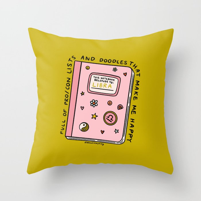 Libra Notebook Throw Pillow Gallery Image 6