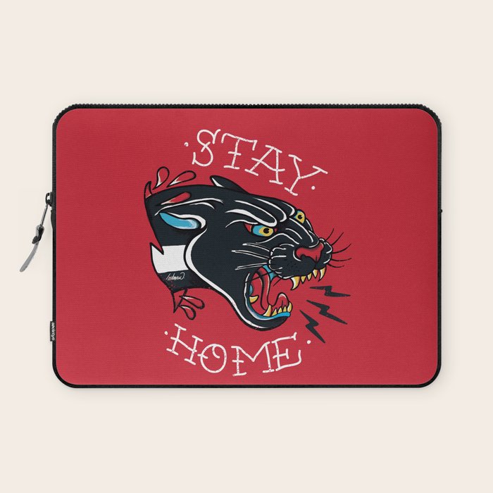 Stay Home Panther Tattoo Laptop Sleeve Gallery Image 1