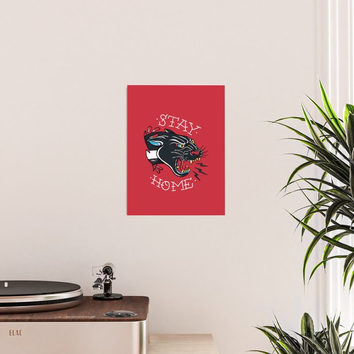 Stay Home Panther Tattoo Poster Gallery Image 2
