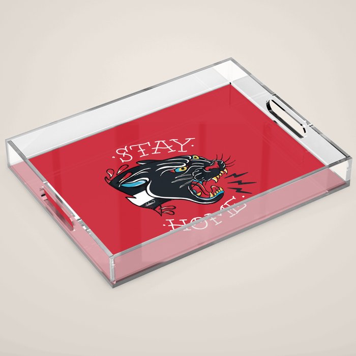 Stay Home Panther Tattoo Acrylic Tray Gallery Image 1