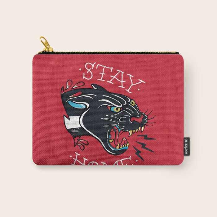 Stay Home Panther Tattoo Carry All Pouch Gallery Image 1
