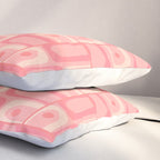 Mid Century Modern Piquet Multi Geometric Tiled Pattern in Pink Blush Tones Pillow Sham Gallery Image 3