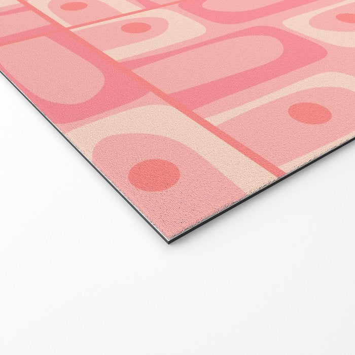 Mid Century Modern Piquet Multi Geometric Tiled Pattern in Pink Blush Tones Welcome Mat Gallery Image 2
