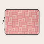 Mid Century Modern Piquet Multi Geometric Tiled Pattern in Pink Blush Tones Laptop Sleeve Gallery Image 1