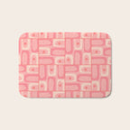 Mid Century Modern Piquet Multi Geometric Tiled Pattern in Pink Blush Tones Bath Mat Gallery Image 1