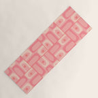 Mid Century Modern Piquet Multi Geometric Tiled Pattern in Pink Blush Tones Yoga Mat Gallery Image 1