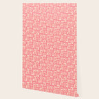 Mid Century Modern Piquet Multi Geometric Tiled Pattern in Pink Blush Tones Wallpaper Gallery Image 2