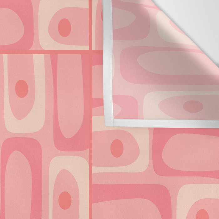 Mid Century Modern Piquet Multi Geometric Tiled Pattern in Pink Blush Tones Wall Tapestry Gallery Image 3