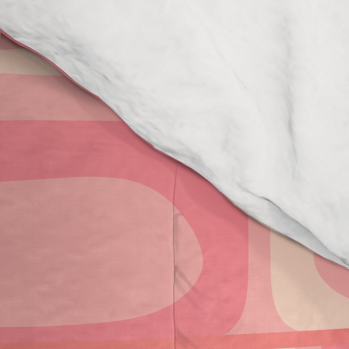 Mid Century Modern Piquet Multi Geometric Tiled Pattern in Pink Blush Tones Comforter Gallery Image 4