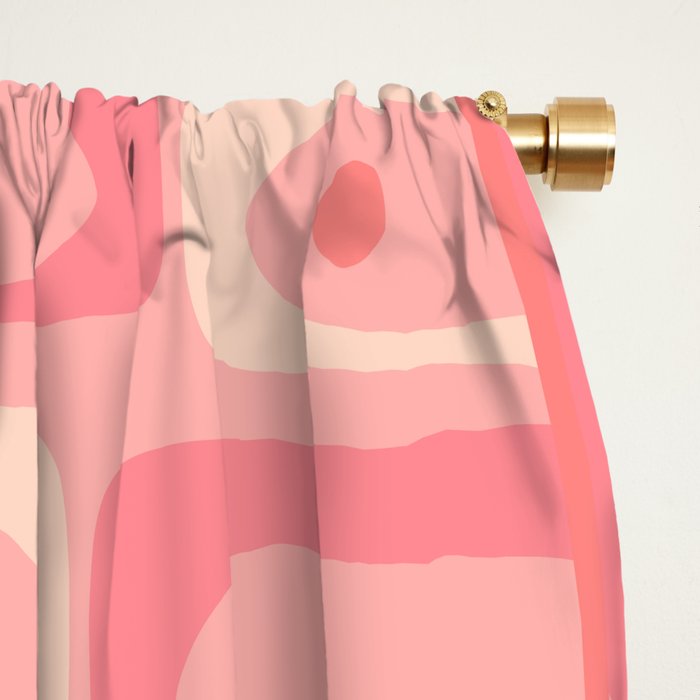 Mid Century Modern Piquet Multi Geometric Tiled Pattern in Pink Blush Tones Window Curtain Gallery Image 2