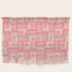Mid Century Modern Piquet Multi Geometric Tiled Pattern in Pink Blush Tones Wall Hanging Gallery Image 1