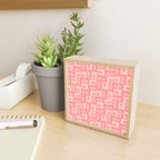 Mid Century Modern Piquet Multi Geometric Tiled Pattern in Pink Blush Tones Mini Art Print Gallery Image 2