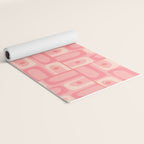 Mid Century Modern Piquet Multi Geometric Tiled Pattern in Pink Blush Tones Yoga Mat Gallery Image 2