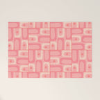 Mid Century Modern Piquet Multi Geometric Tiled Pattern in Pink Blush Tones Welcome Mat Gallery Image 1