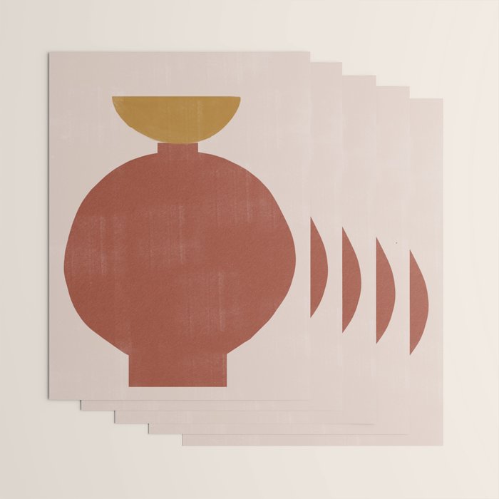 Vase Burnt Orange Object Wrapping Paper Gallery Image 3