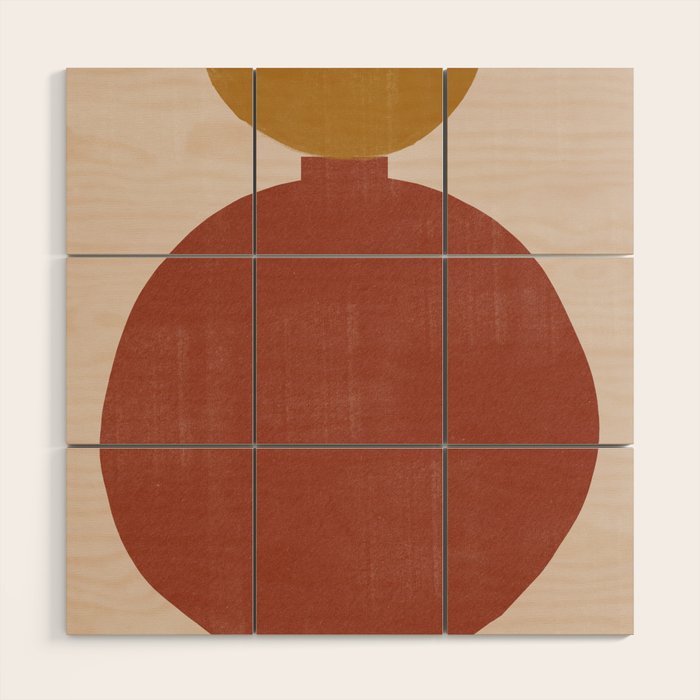 Vase Burnt Orange Object Wood Wall Art Gallery Image 1