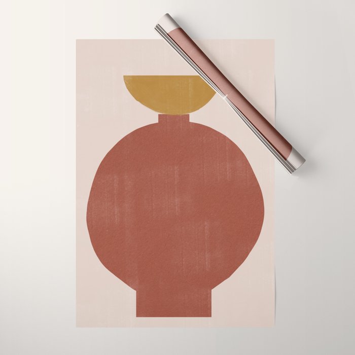 Vase Burnt Orange Object Wrapping Paper Gallery Image 1