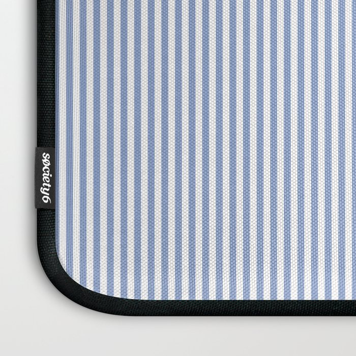 vertical stripes- light blue and white Laptop Sleeve Gallery Image 3