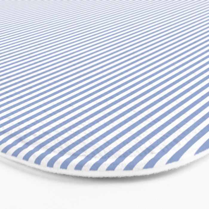 vertical stripes- light blue and white Bath Mat Gallery Image 3