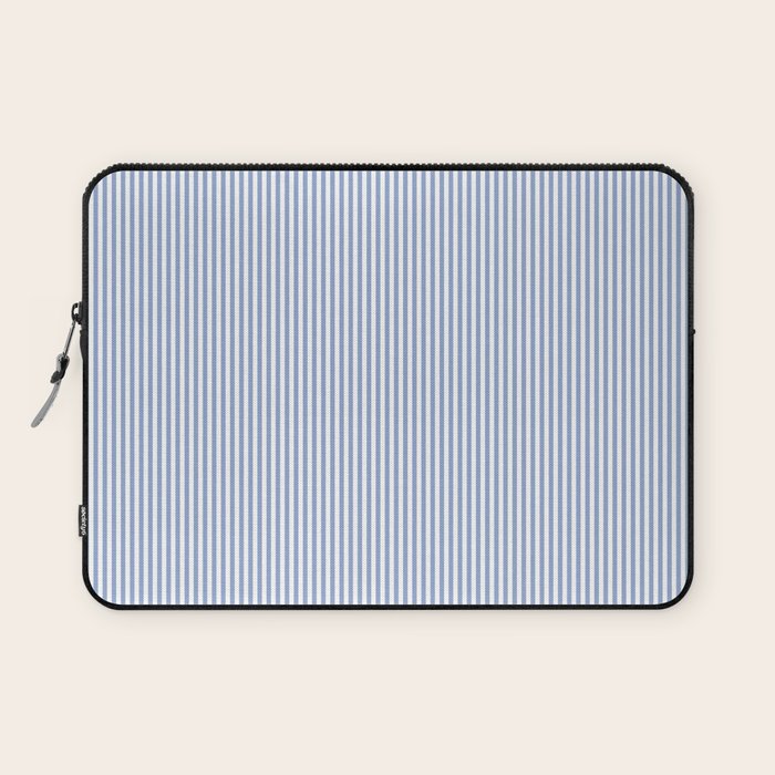 vertical stripes- light blue and white Laptop Sleeve Gallery Image 1